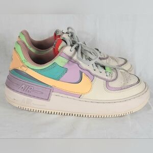 Nike Air Force 1 Low AF1 Shadow Pale Ivory Gold Purple Womens Size 7 CI0919-101